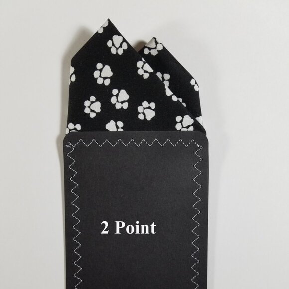 New - Paw Prints Cotton Pre-Folded Pocket Square Handkerchief Insert - Picture 3 of 5